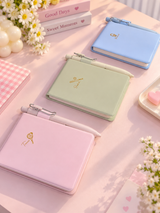 Pretty pastel note with pen