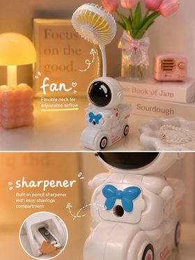 Cute astro lamp with fan and sharpener