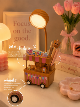 Candy teddy table lamp with pen holder