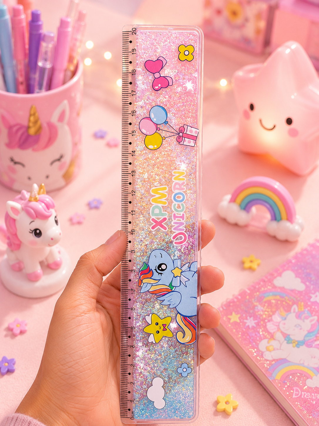 Unicorn glittery ruler