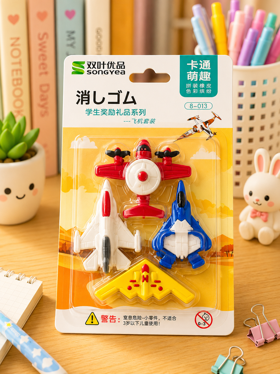 Aircraft eraser set