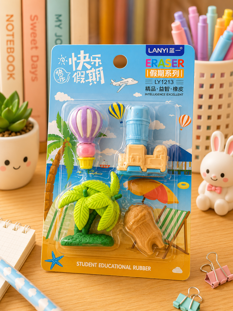Beach eraser pack