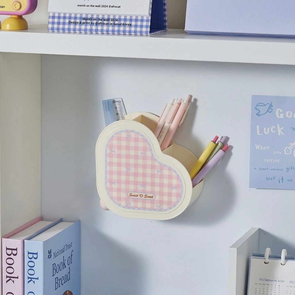 Gingham Heart Organiser