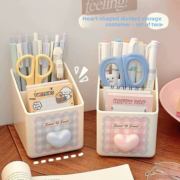 Cute Gingham Heart Organiser