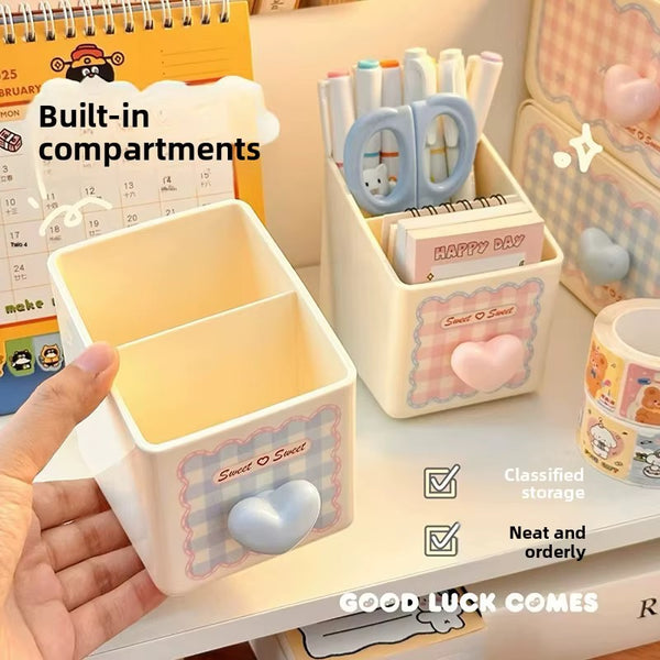 Cute Gingham Heart Organiser