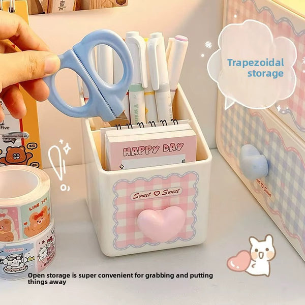 Cute Gingham Heart Organiser