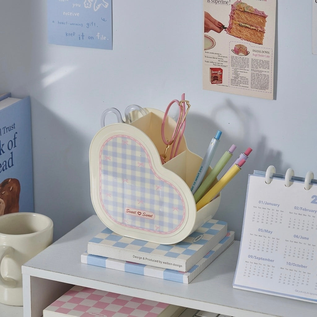 Gingham Heart Organiser