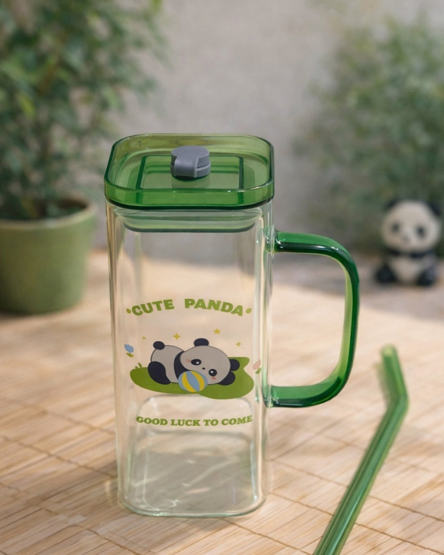 Panda glass tumbler