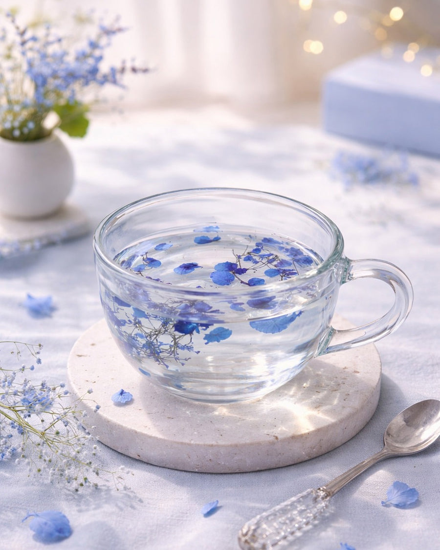 Floral Double Wall Glass Mug