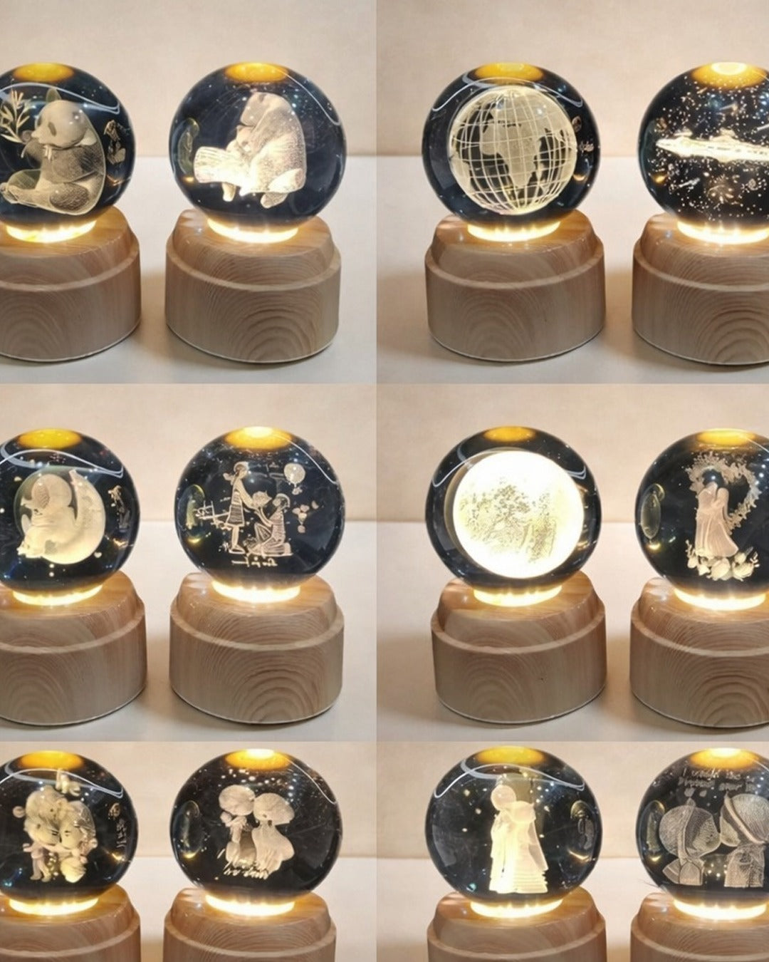 3D Auto Rotating Multi Crystal Ball