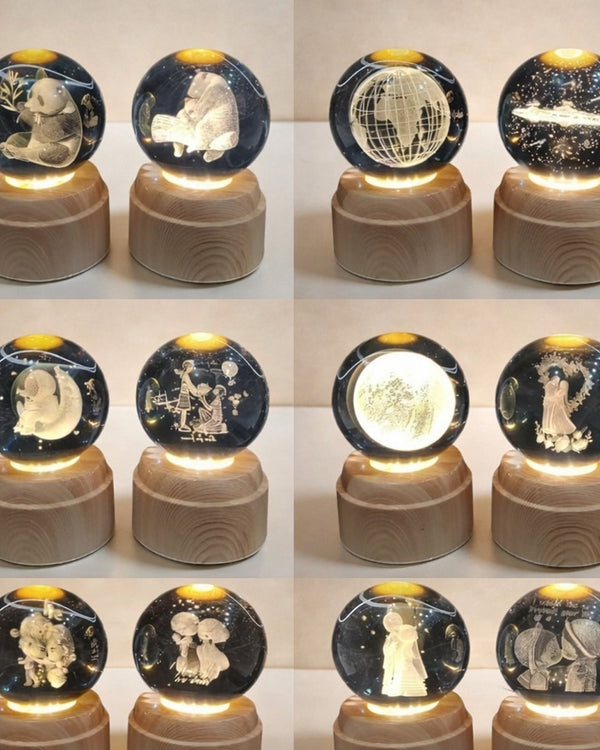 3D Auto Rotating Multi Crystal Ball