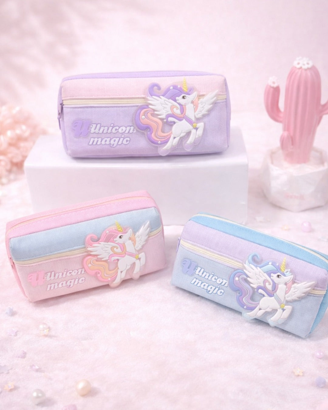 Unicorn Magic Double Zip Pencil Pouch