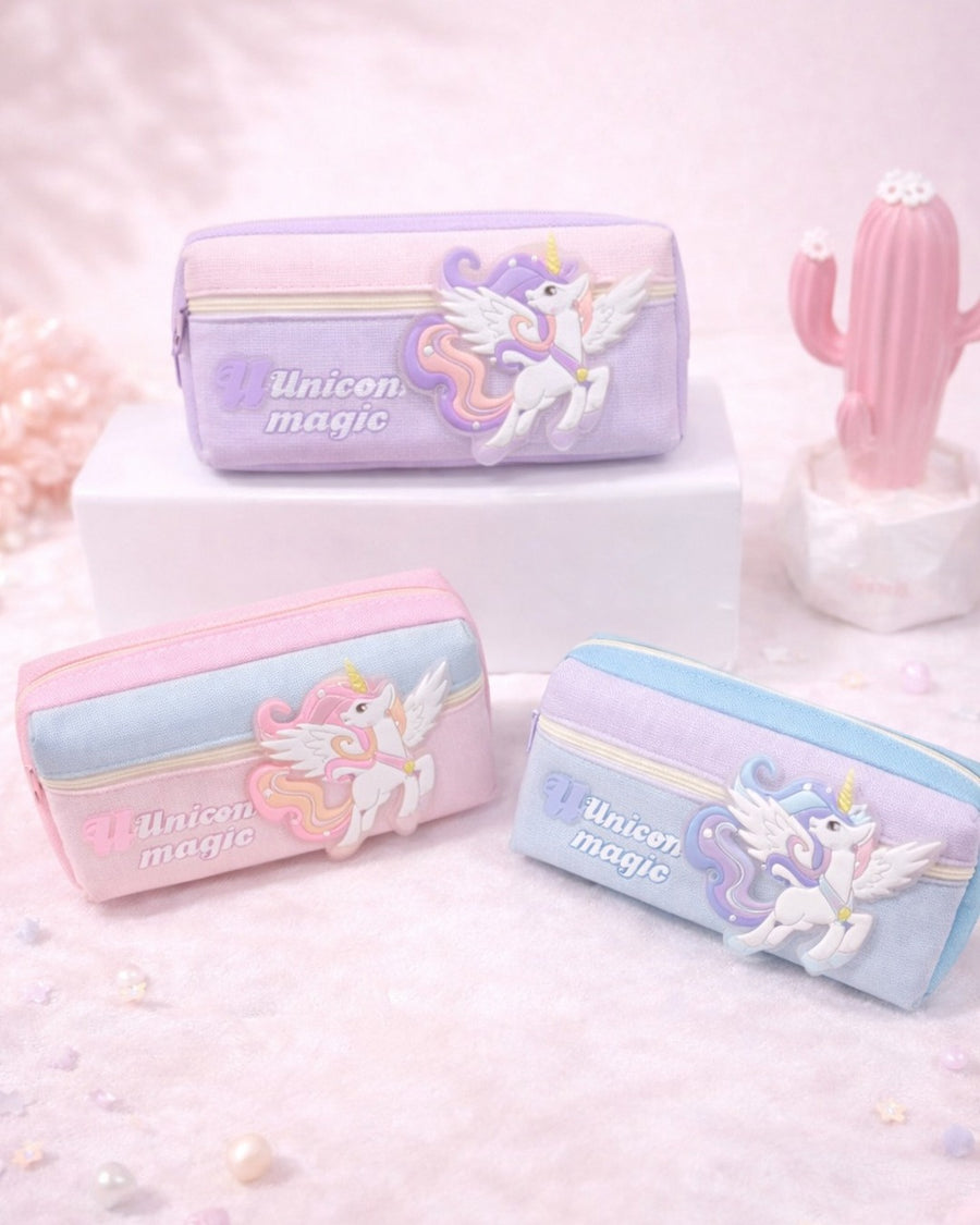 Unicorn Magic Double Zip Pencil Pouch