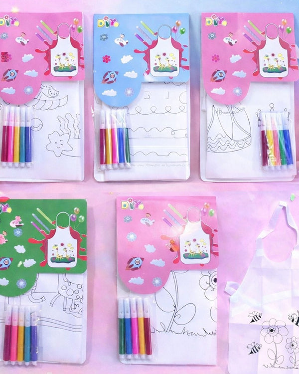 DIY Coloring Apron with Color Pens for Kids