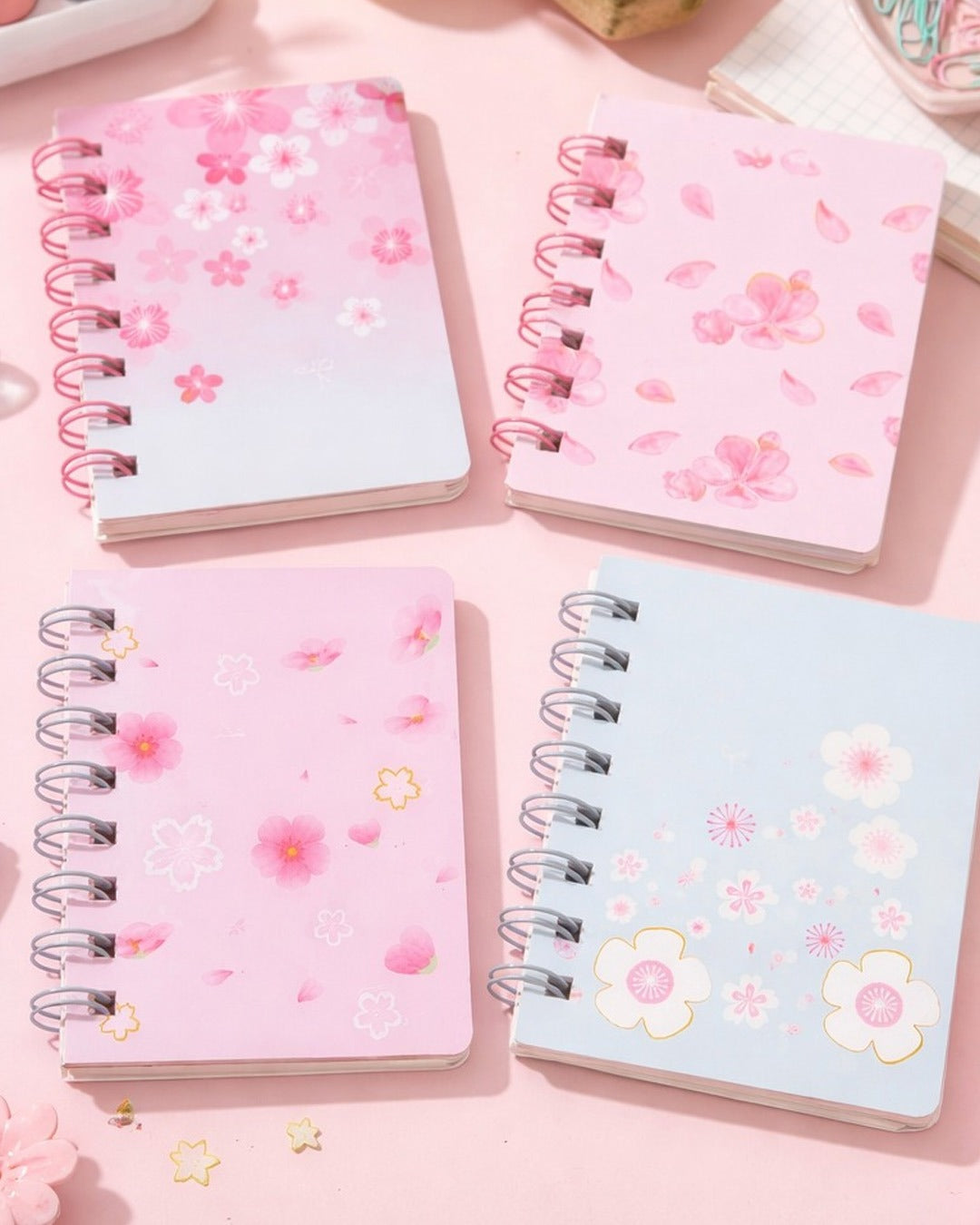 Mini floral spiral notebook