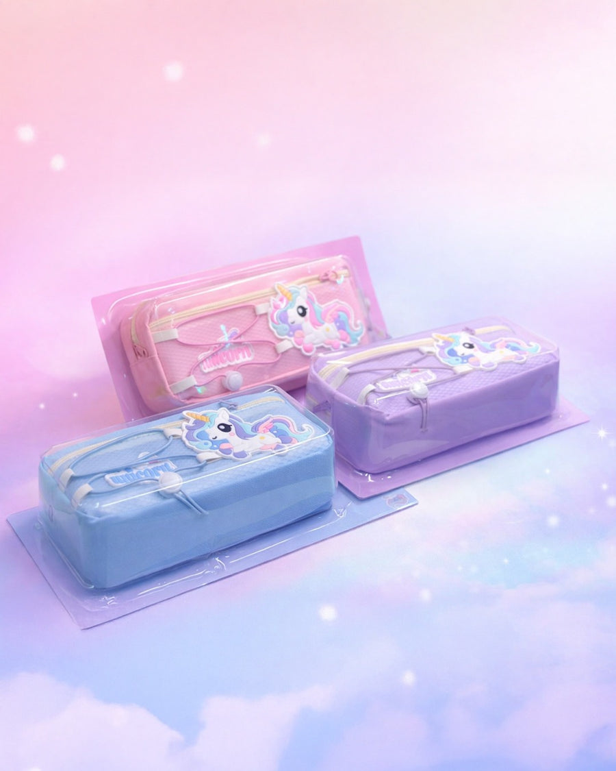 Cute unicorn pouch double zipped