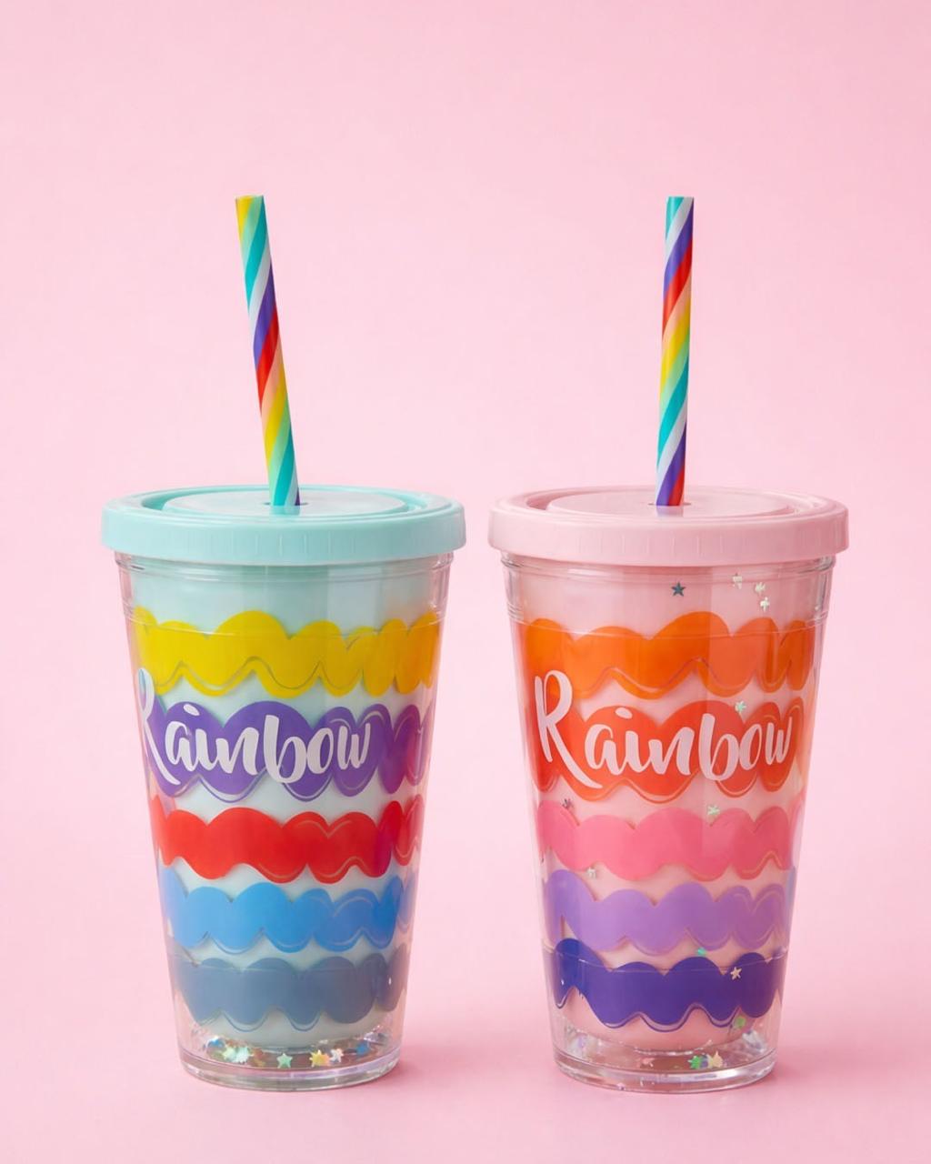 Rainbow glass tumbler
