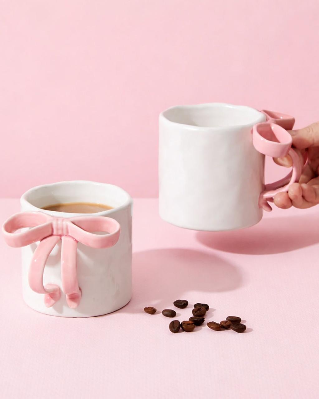 Kawaii bow ceramic mug