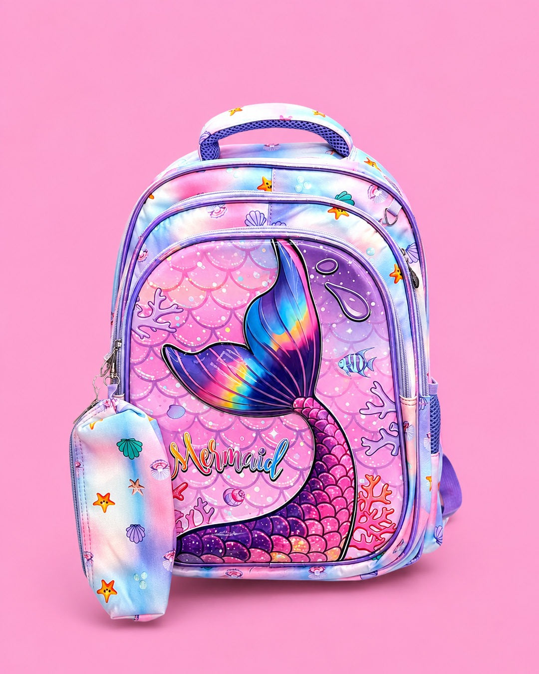 Mermaid school bag with cute pouch