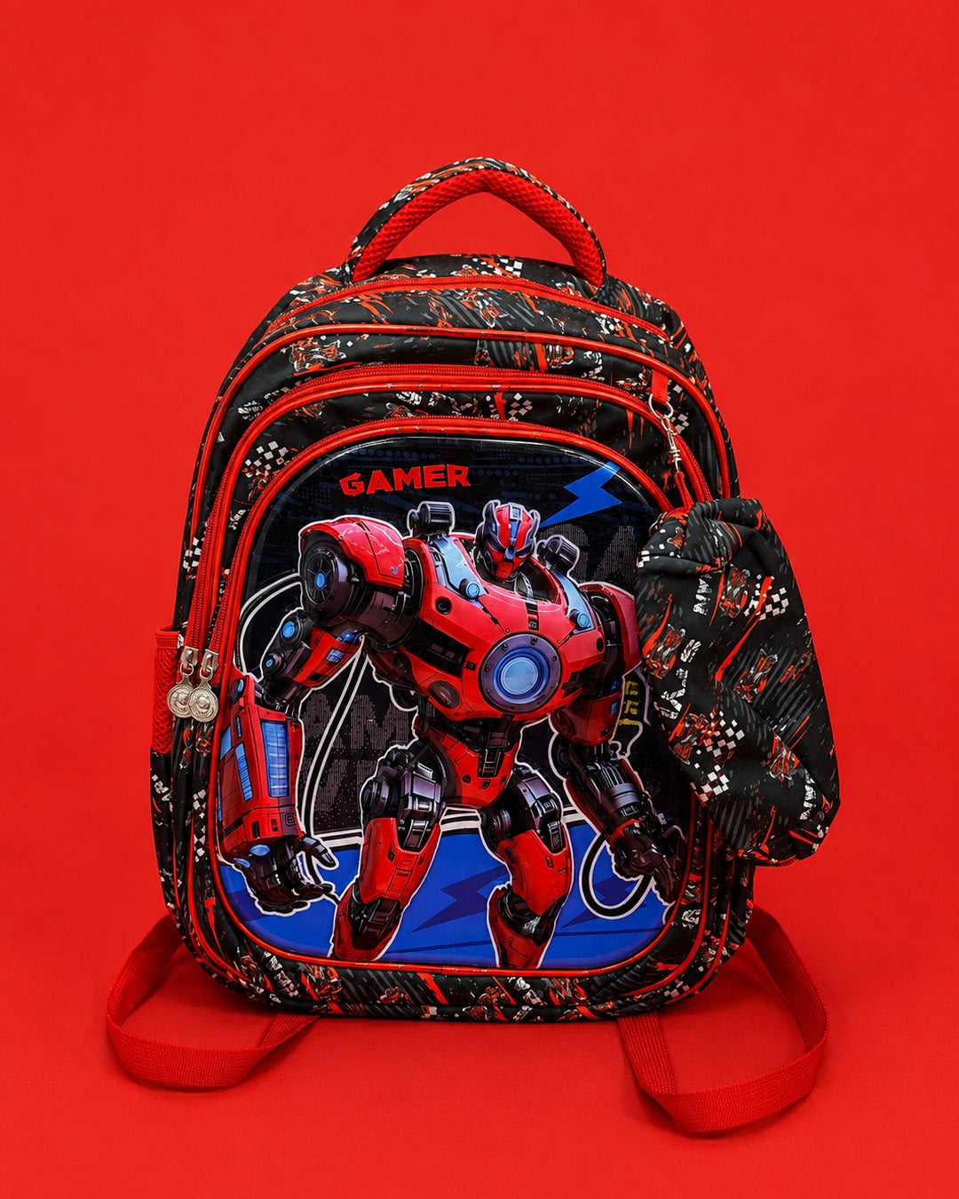 Avenger school bag with pouch