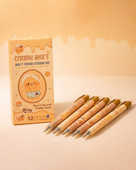 Creamy bear erasable gel pen set
