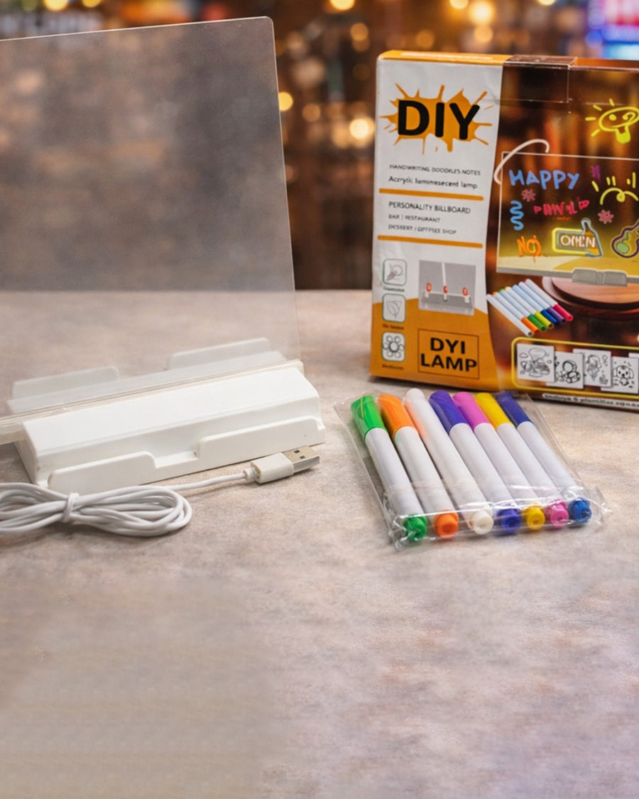 LED noteboard with colors, light up acrylic message board.