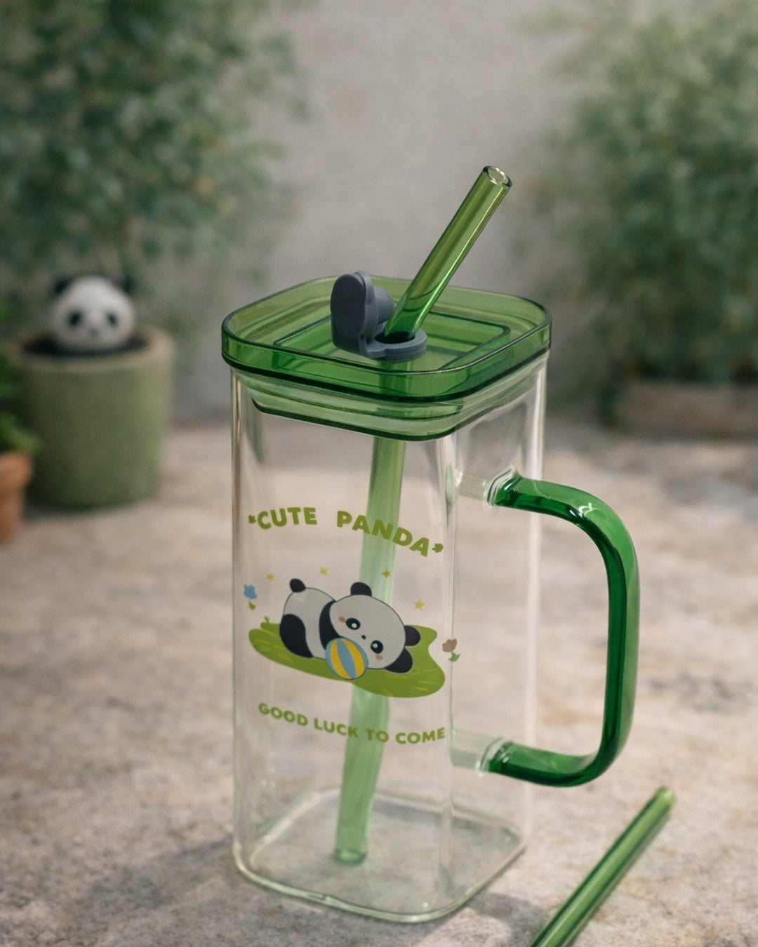 Panda glass tumbler