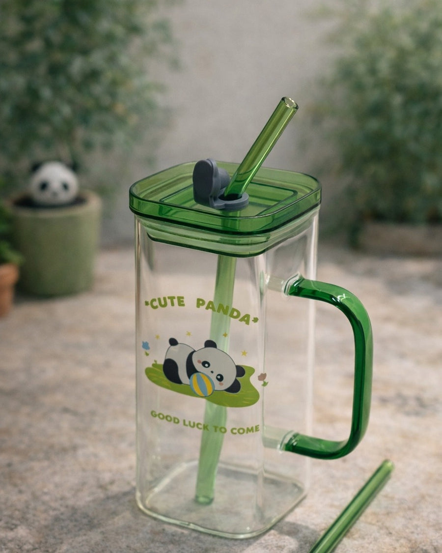 Panda glass tumbler