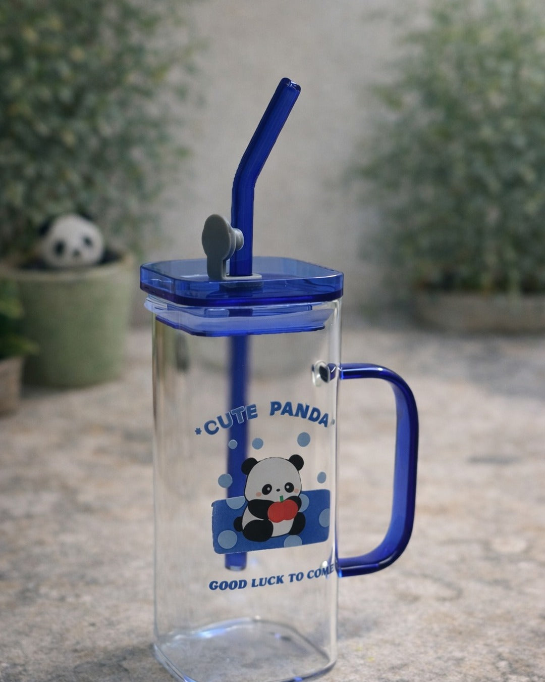 Panda glass tumbler