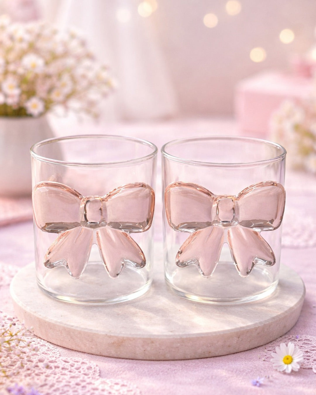 3D Bow glass mug