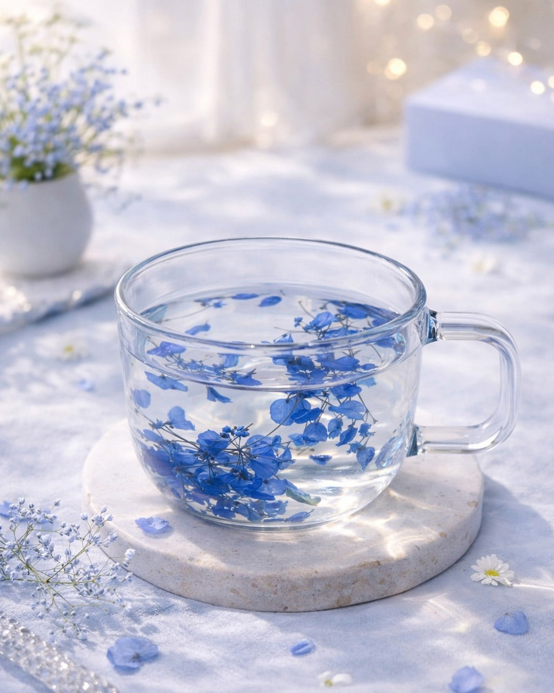 Floral Double Wall Glass Mug