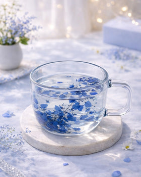 Floral Double Wall Glass Mug