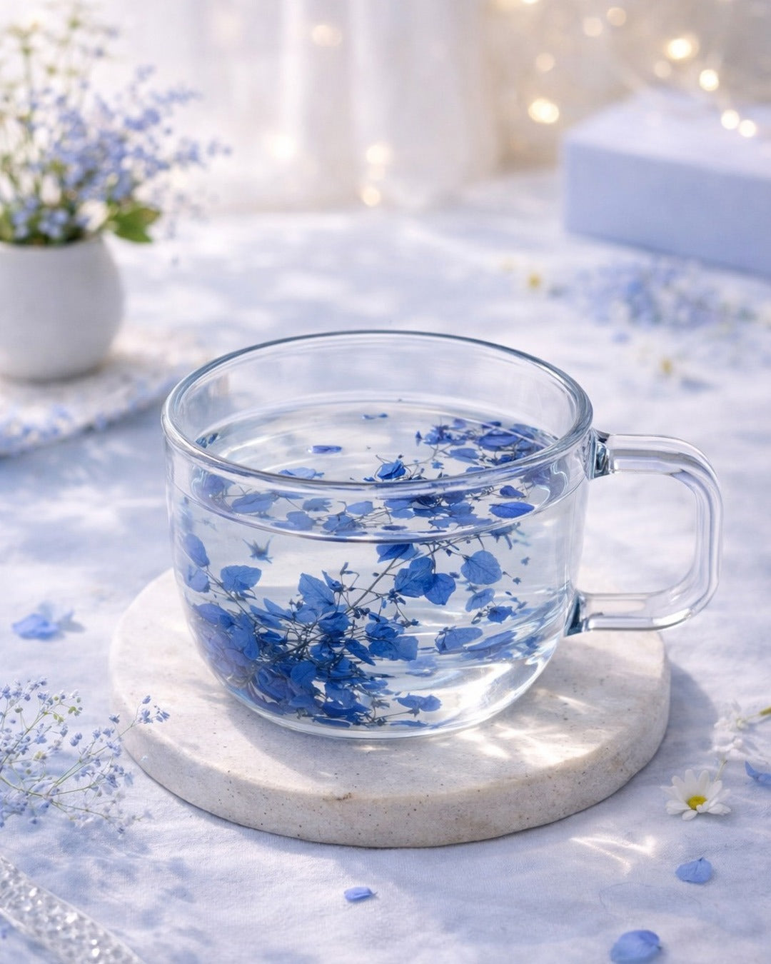 Floral Double Wall Glass Mug