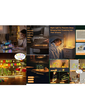 LED noteboard with colors, light up acrylic message board.