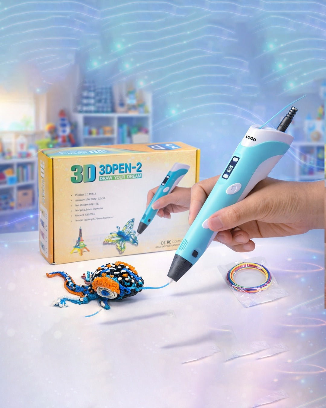 3D Pen with USB | 3D Pen for Kids| 3D Pen with 3 * 1.75MM PLA Filaments 10m Each | 3D Printing Pen