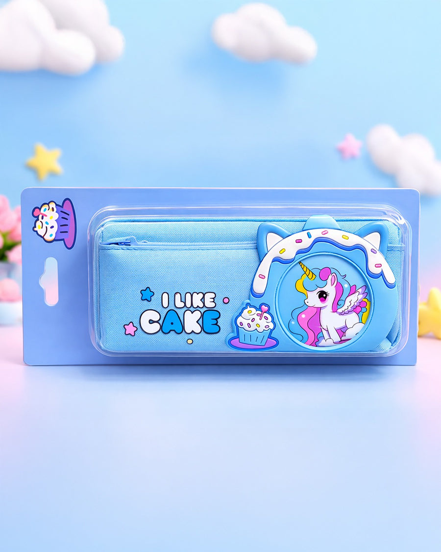 Double zipped unicorn pouch
