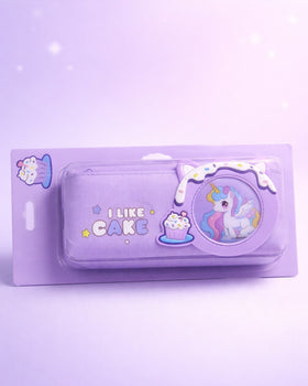Double zipped unicorn pouch