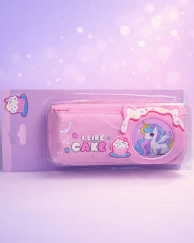 Double zipped unicorn pouch