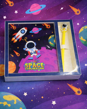 A5 Hard Bound Unicorn Space Themed Diary and Pen Sets
