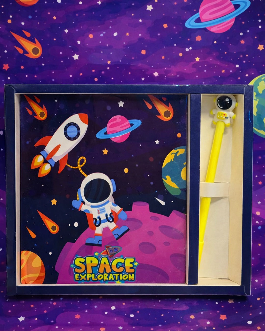 A5 Hard Bound Unicorn Space Themed Diary and Pen Sets