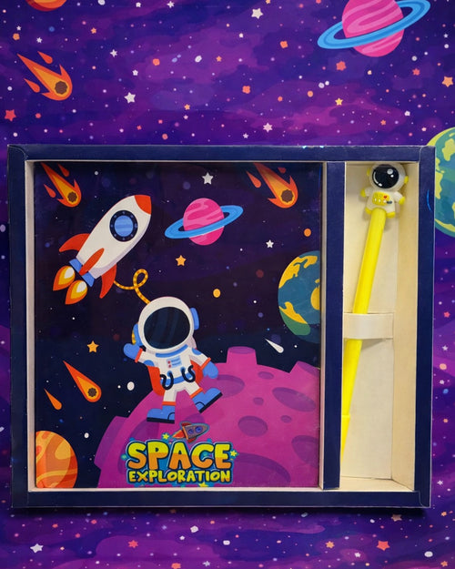 A5 Hard Bound Unicorn Space Themed Diary and Pen Sets