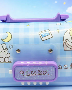 Portable plastic pencil box Double Combnation Password Lock Multi- Compartmen