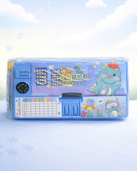 Large capacity pencil box with compass