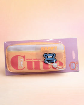 Happy Little Bear Double Zip Pencil Case