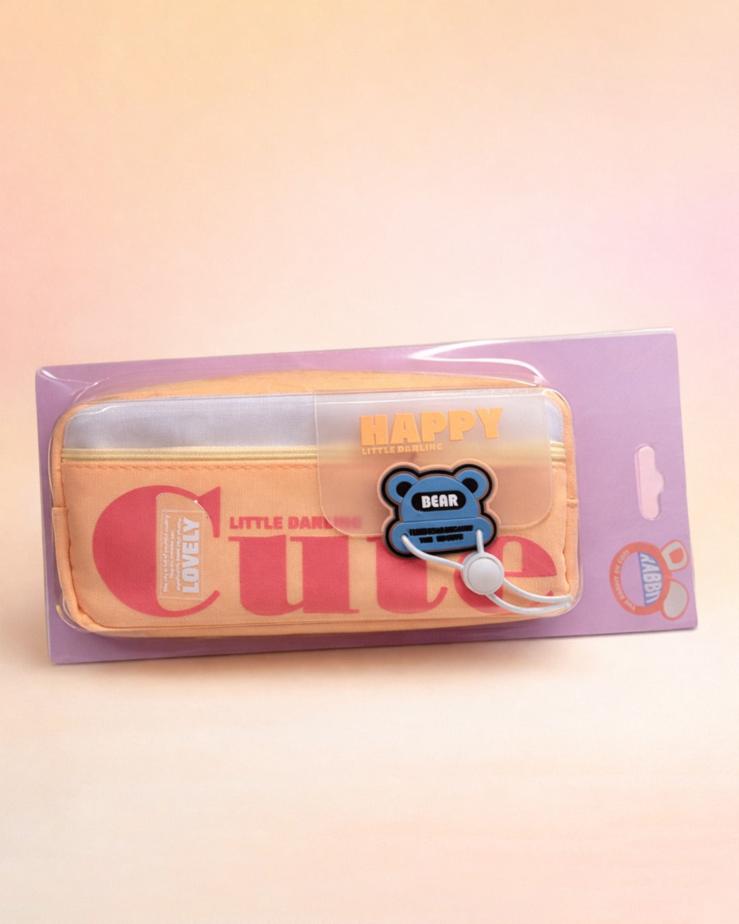 Happy Little Bear Double Zip Pencil Case