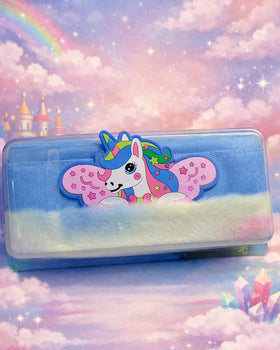 Furry Unicorn Double Zip Pencil Pouch