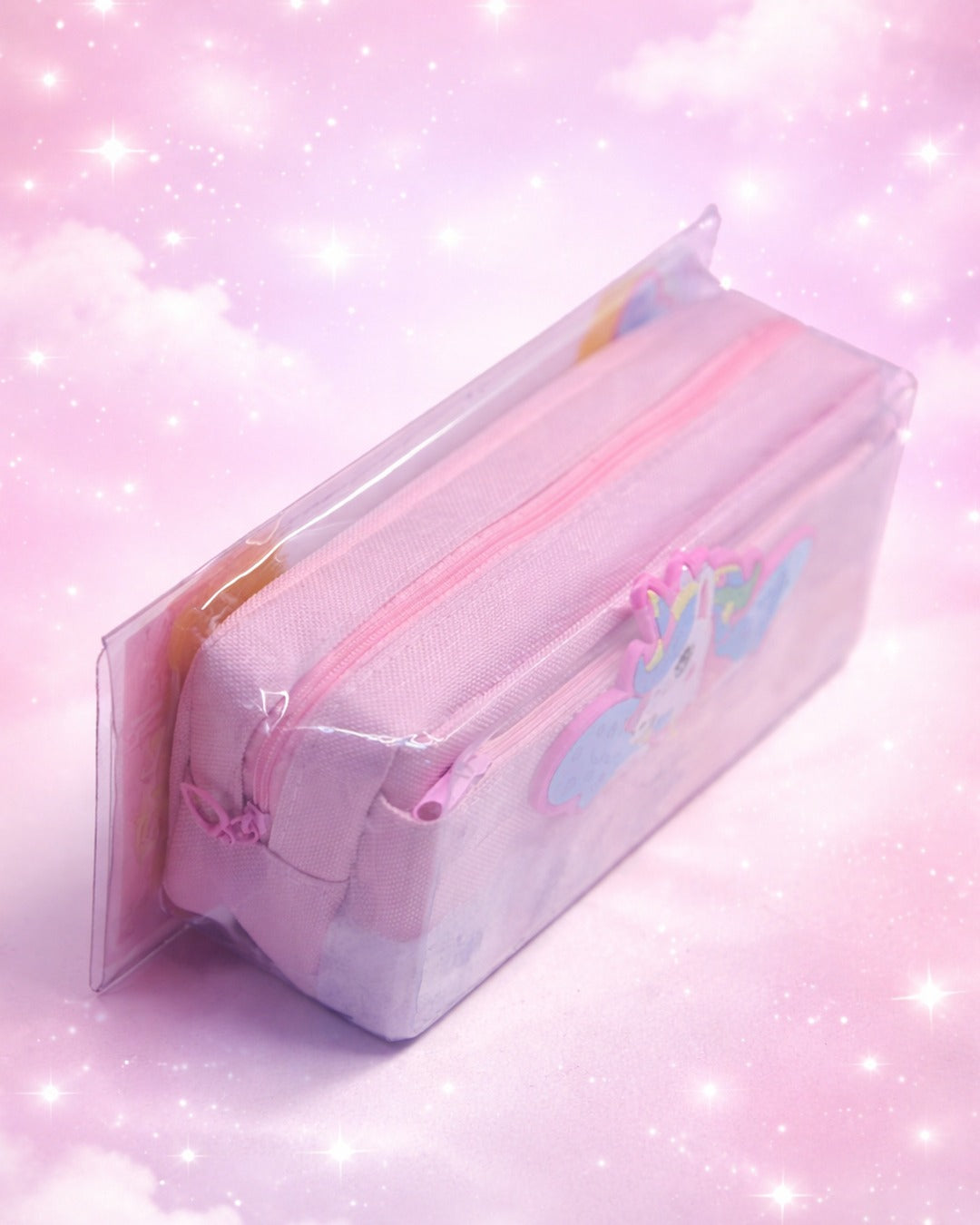 Furry Unicorn Double Zip Pencil Pouch