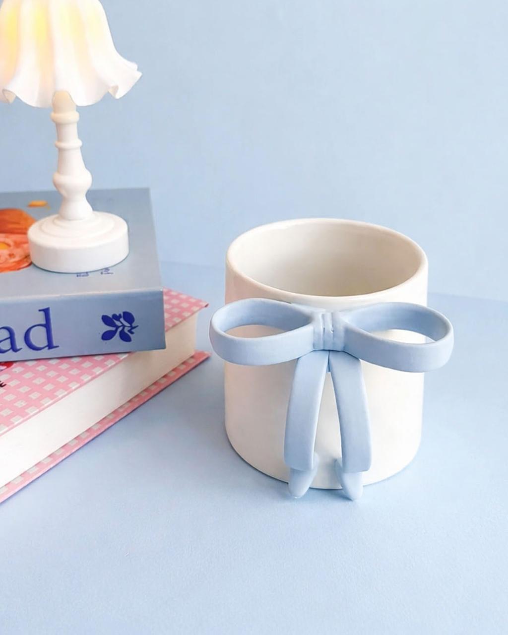 Kawaii bow ceramic mug