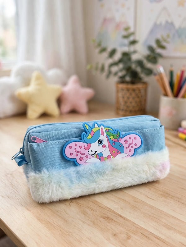 Soft fur unicorn pouch
