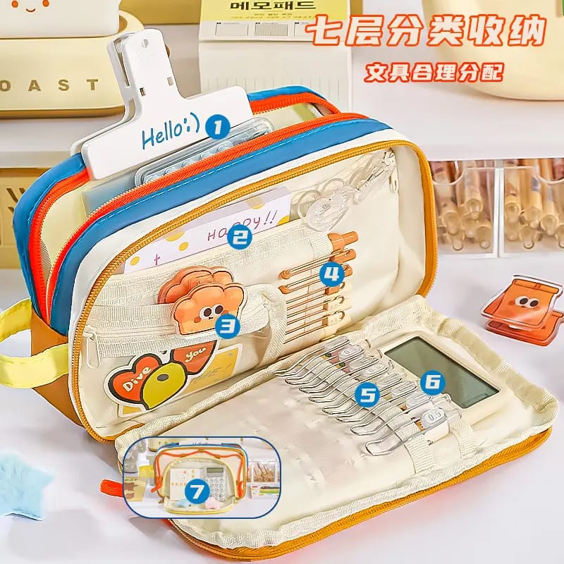 Cute kawaii multi-compartment pouch